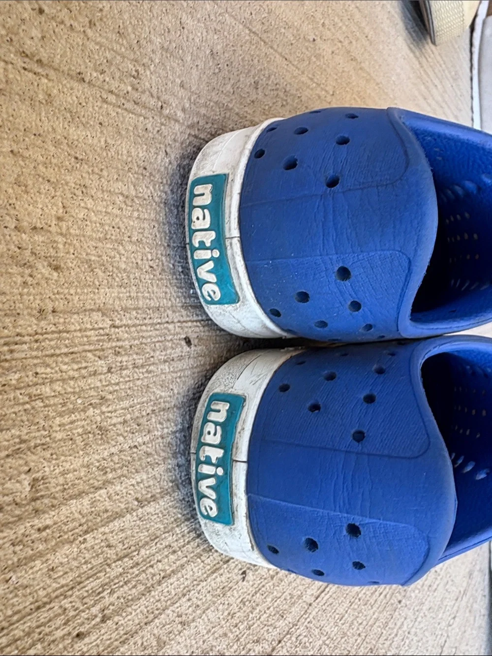 Native Kids Slip-On Water Shoes in Royal Blue with White Toe